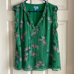 Kelly Green, sleeveless dress shirt. Stitch fix buy.